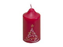 Lumanare stalp conic rosu